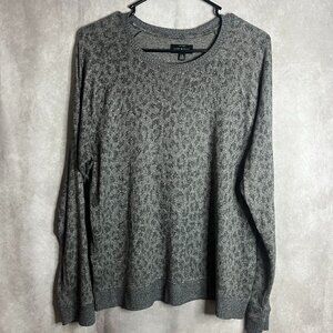 Women's Lucky Brand Sweater Grey animal print. large